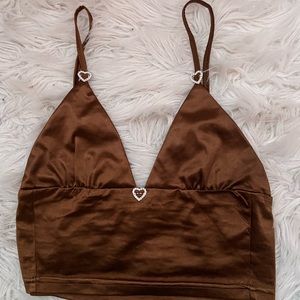 Brown Y2K cami top